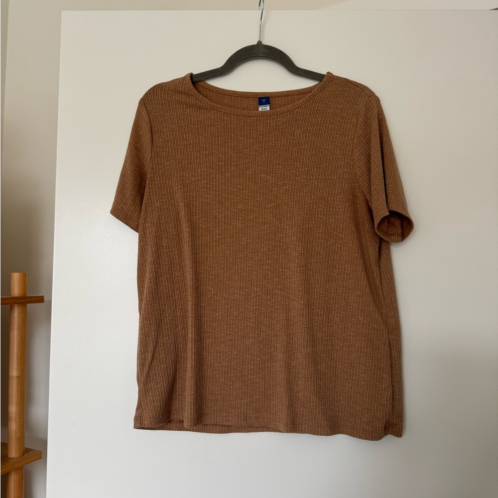 Old Navy Brown Ribbed T-Shirt